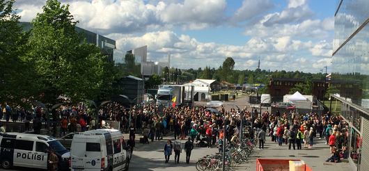 Demonstranter på Medborgartorget